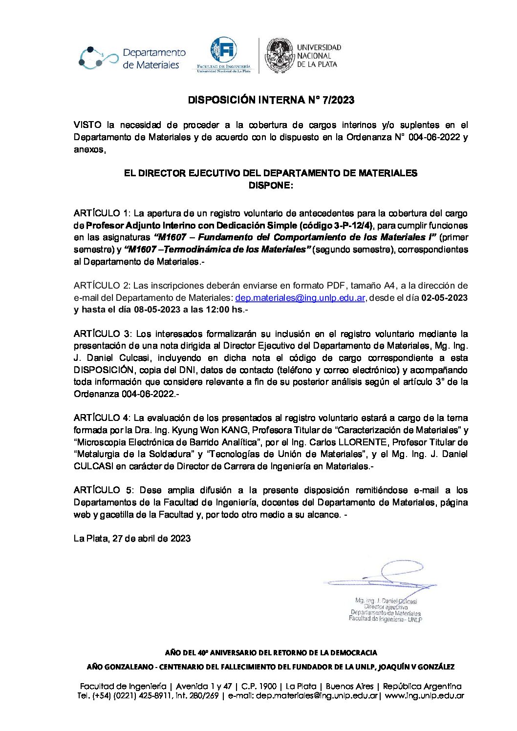 Facultad de Ingeniería - UNLP